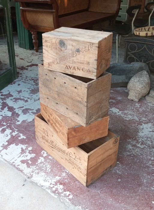 Antigas caixas Queijos Manteiga em madeira