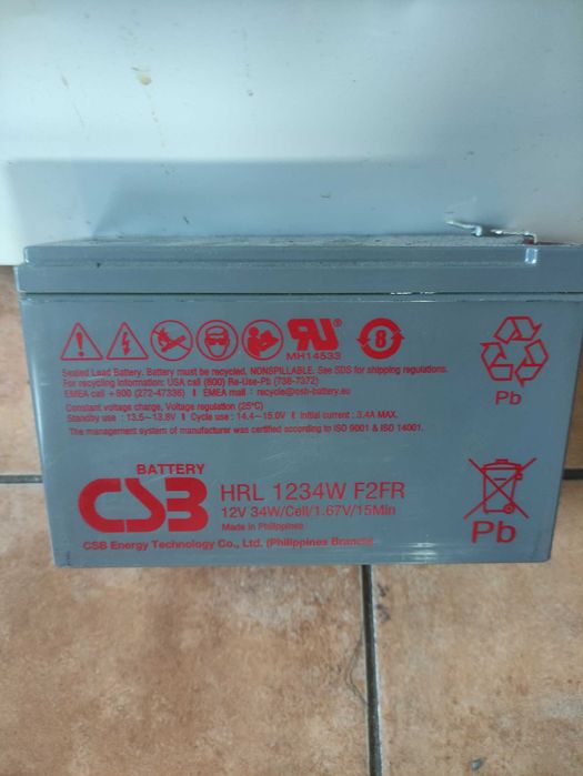 Акумуляторна батарея HRL1234WF2FR від CSB  12V/9Ah. В ДБЖ 1 зиму були