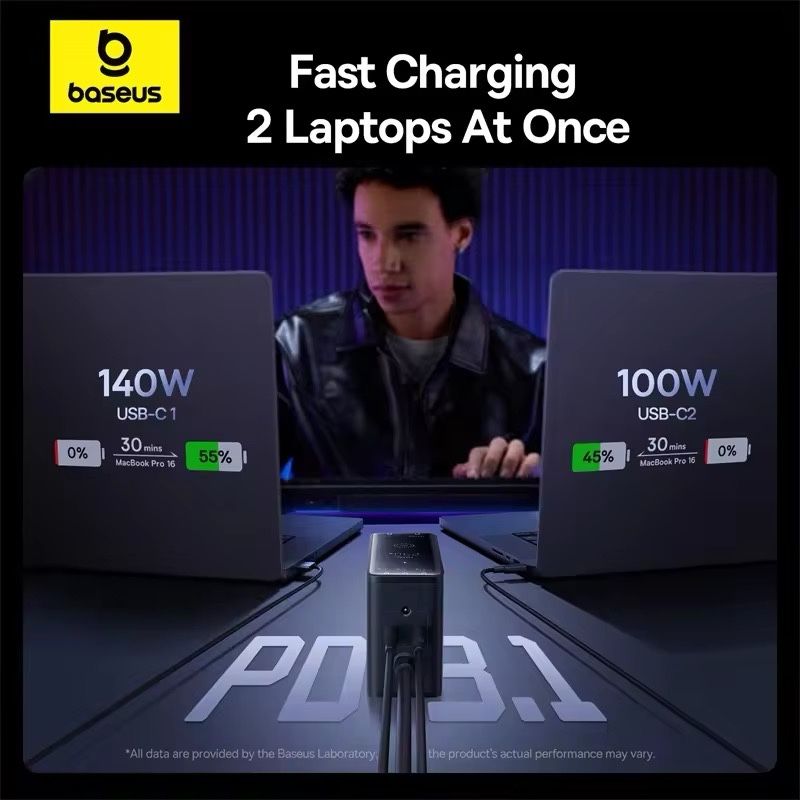 Baseus-Carregador Digital GaN para Notebook 240w