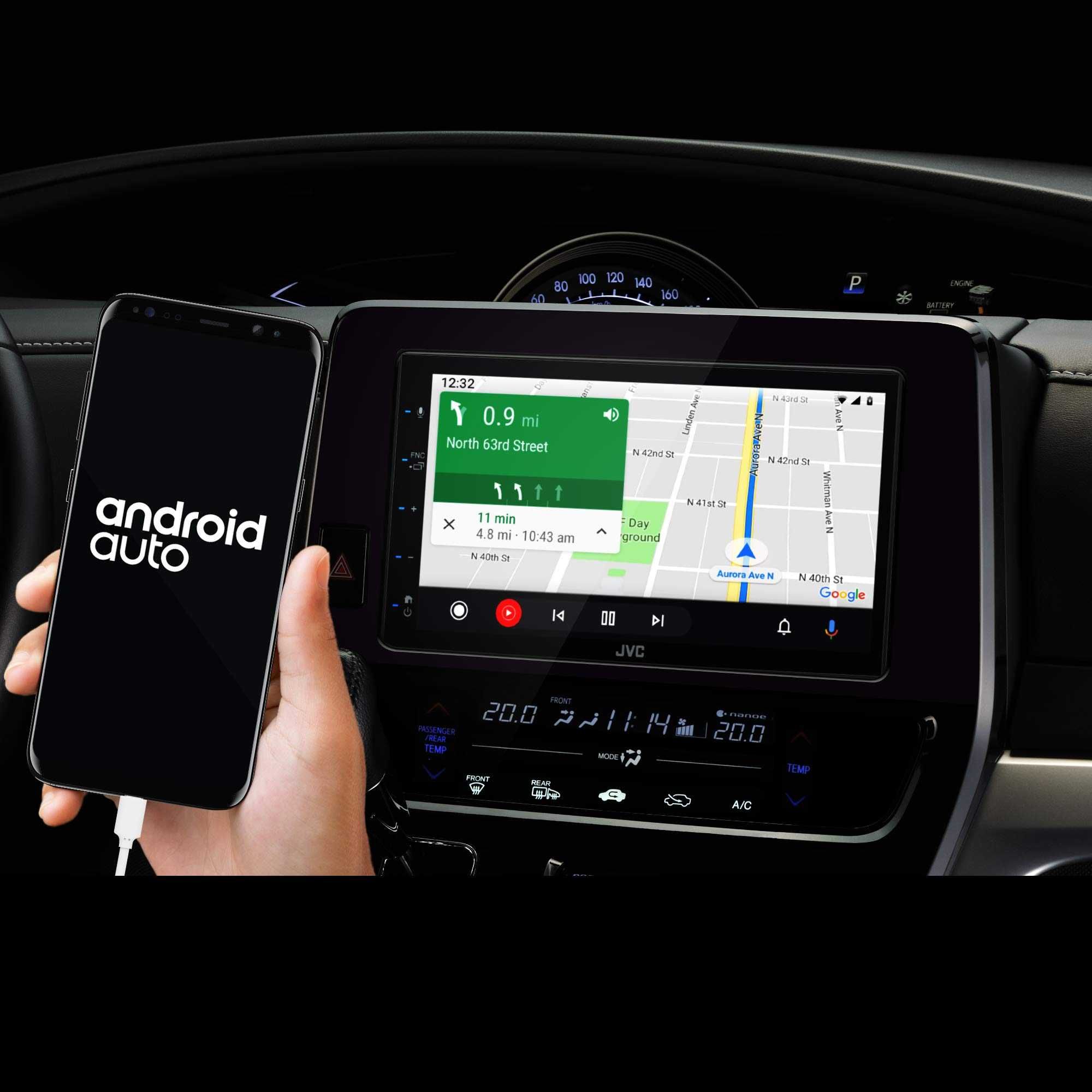 Auto Rádio 2 DIN JVC KW-M565DBT 6.8" com CarPlay, Android Auto, DAB+