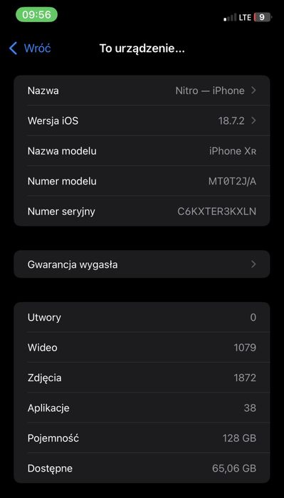 iPhone XR 128 GB • Bez blokad • Pęnknięty ekran • Wymiana •
