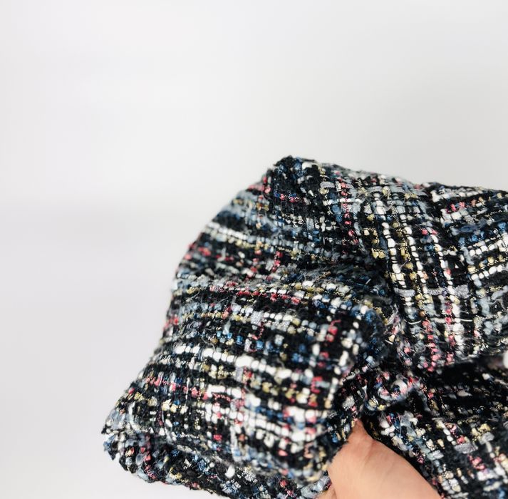 Tweedowa spódnica mini w kratkę L 40 Papaya