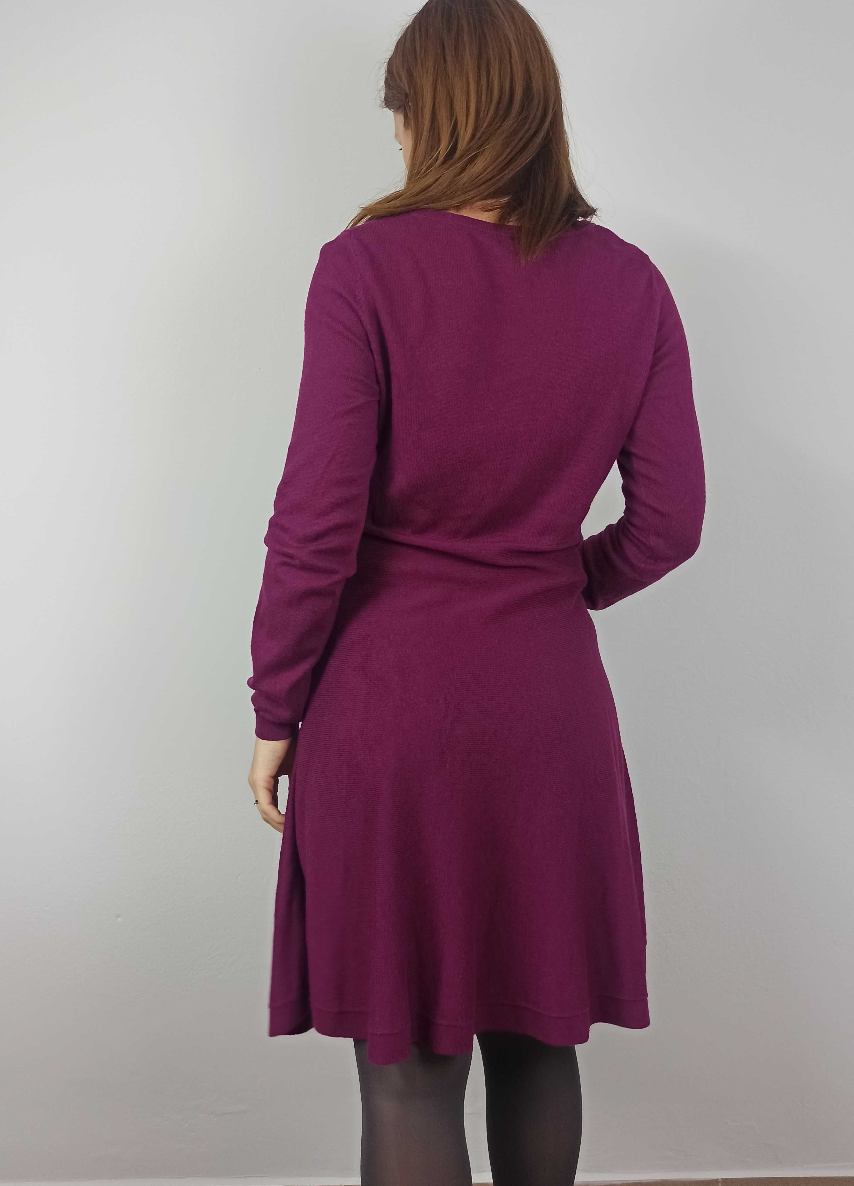 Fioletowa dżersejowa sukienka ciążowa H&m mama  M 38