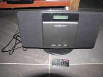Wieża stereo CD MP3 USB radio montaż ścienny czarny OneConcept V-13