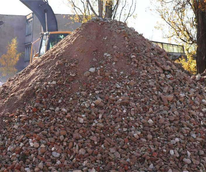 Tłuczeń ceglano-betonowy 0-63 mm, gruz na podjazd