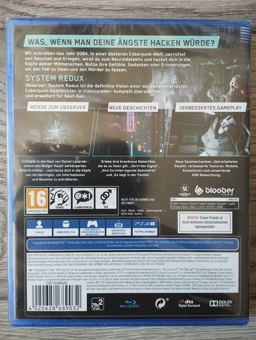 Nowa Gra Observer System Redux Polska Wersja PS4/PS5 Playstation