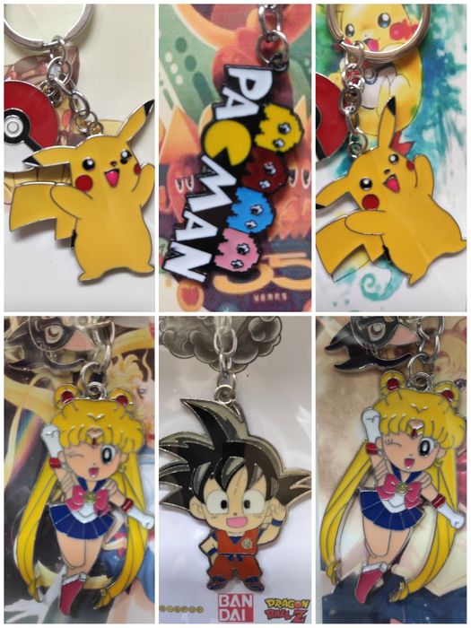 Porta Chaves DragonBall Goku Sailor Moon Pokémon Picachu Pac-Man