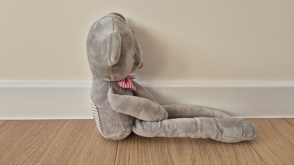 Uroczy miś z kokardką, maskotka,  przytulanka dla niemowlaka_NOWY