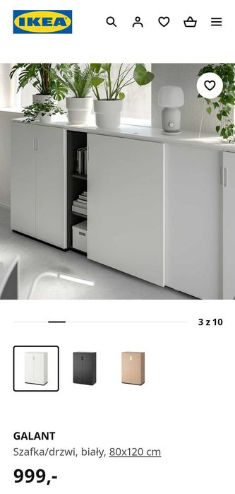 Szafka GALANT biała 80x120 cm | IKEA