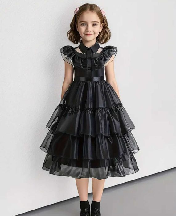 Nowy strój Wednesday Addams, r. 146/152 przebranie