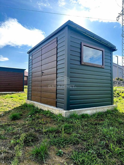 Schowek Domek Ogrodowy 2,5X2M Antracyt Drewnopodobny Spad W Tył Ts864