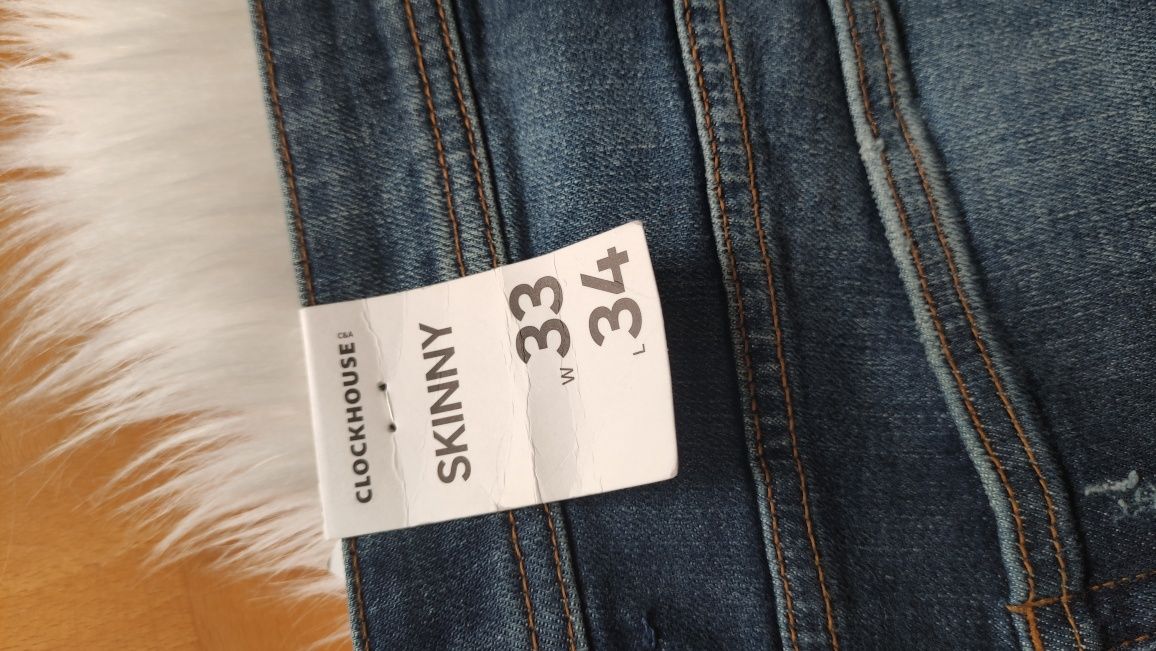 Spodnie jeans męskie skinny C&A 33/34 obcisłe nogawki, z metką