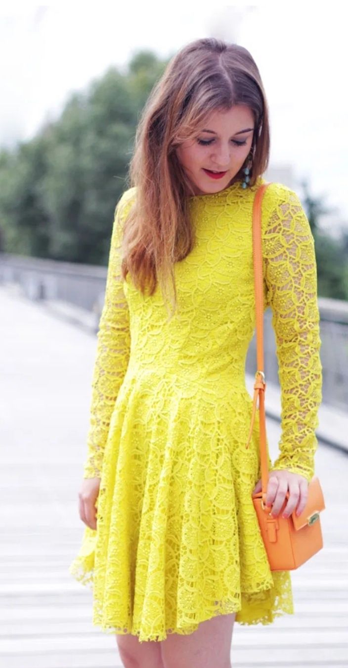 Sukienka h&m koronka gipiura limonka wesele xs s