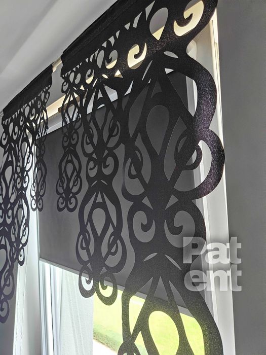 Firana panele ekranowe 60x100 cm żakardowe 2 sztuki na okno czarne