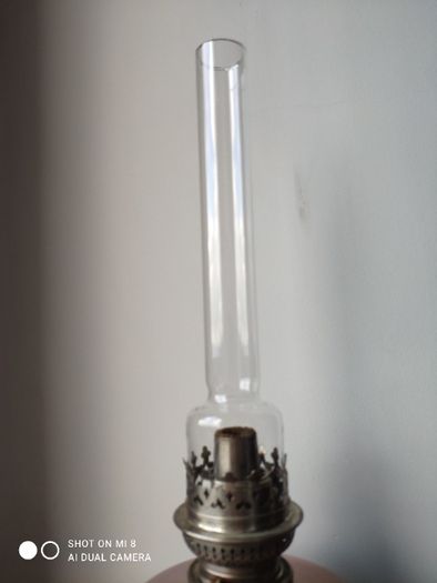 Stara francuska lampa naftowa emalia