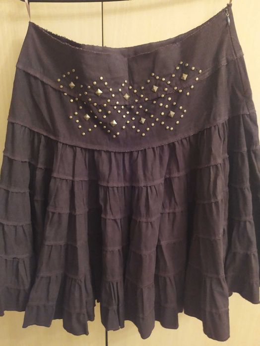 Красивая юбка (ткань-мелкий вельвет,цвет коричневый)