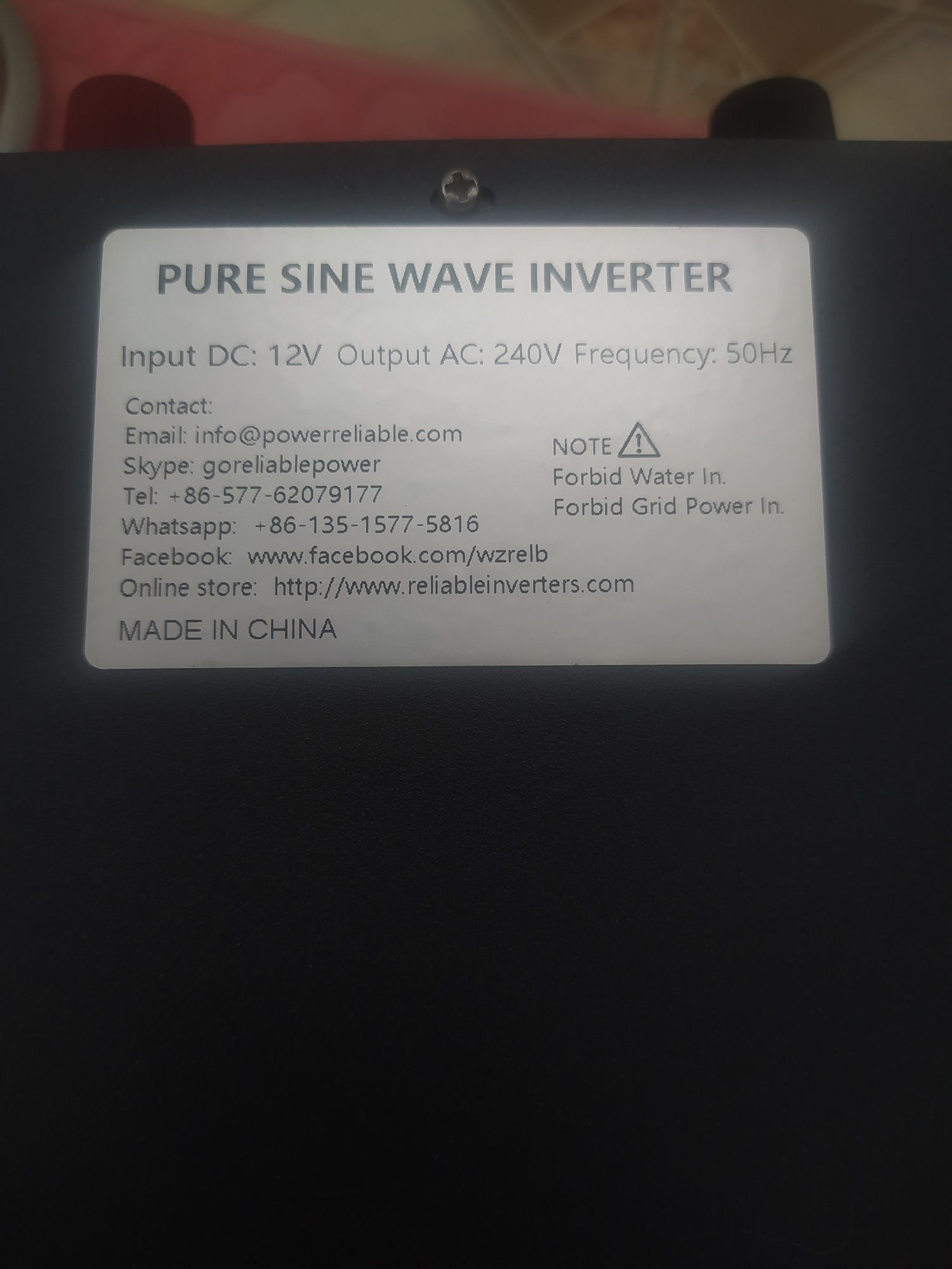 Інвертор WZRELB 1500W чистої синусоїдальної хвилі DC 12V-AC 230V