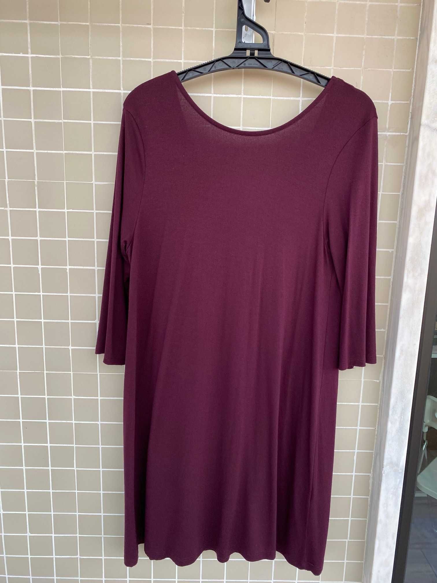 Vestido bordeaux Pull & Bear tam M