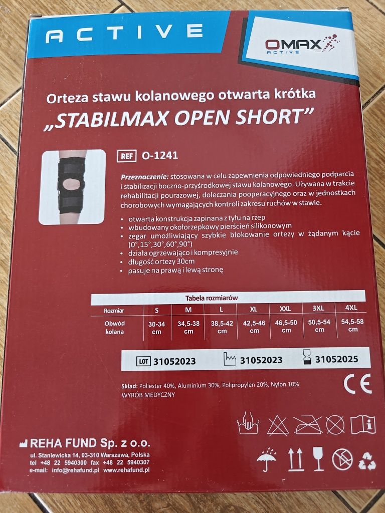 Orteza stawu kolanowego r. S