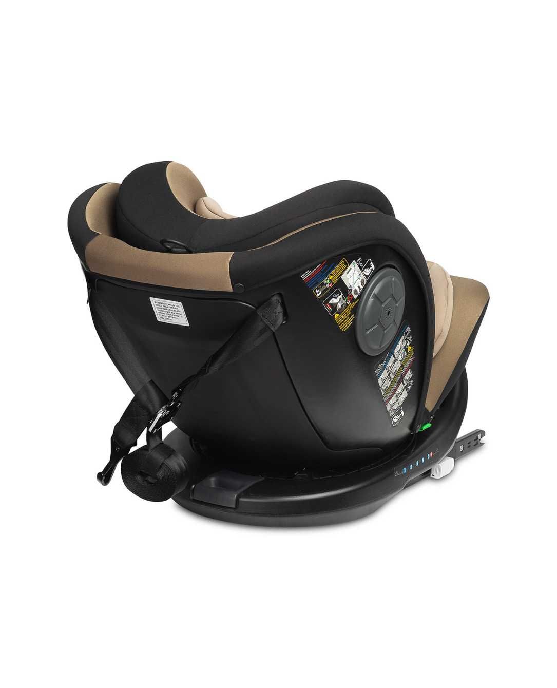 MOKKI beige Fotelik samochodowy i-size 40-150cm obrotowy 360° ISOFIX