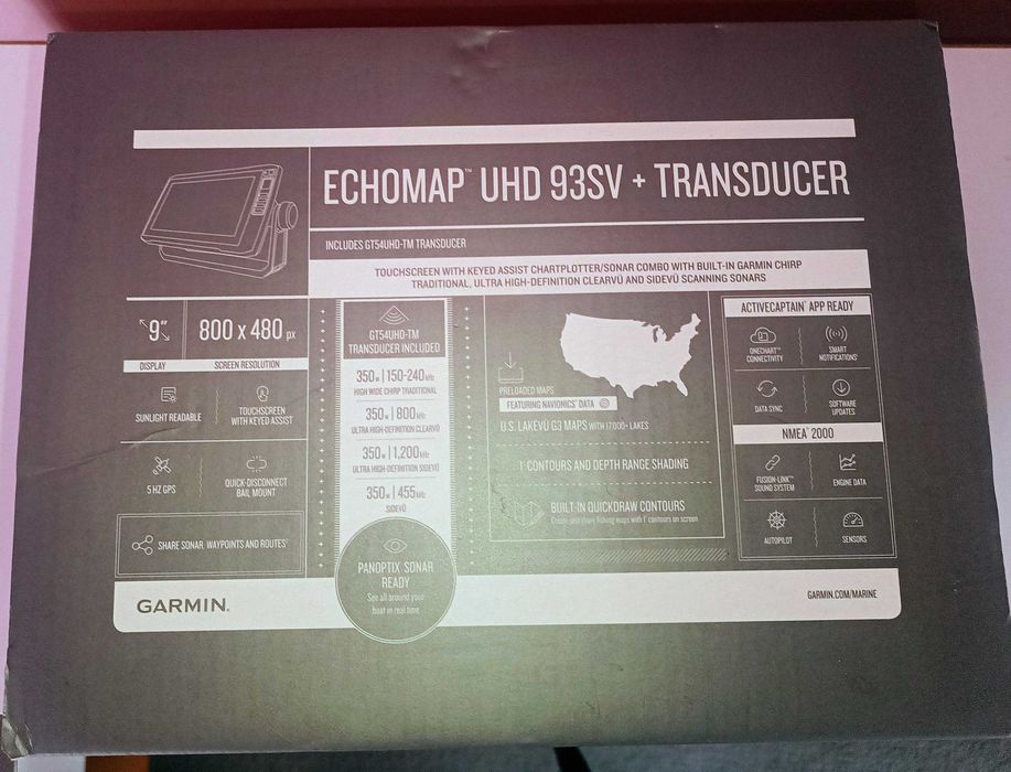 Echosonda Garmin Echomap 93SV z przetwornikiem GT-54