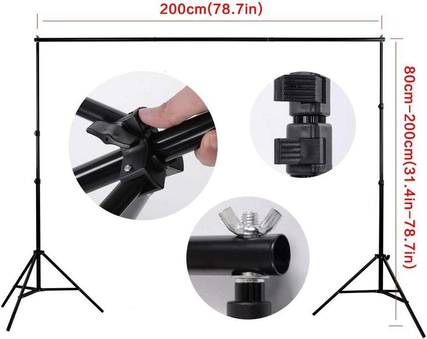 HAKUTATZ Profesjonalny zestaw Lamp z tłami do studia fotograficznego