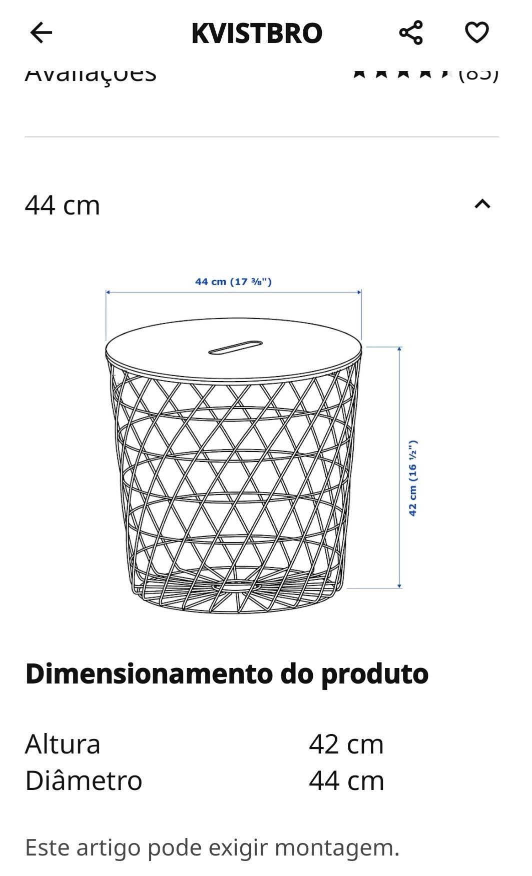 Mesa de apoio Kvistbro IKEA