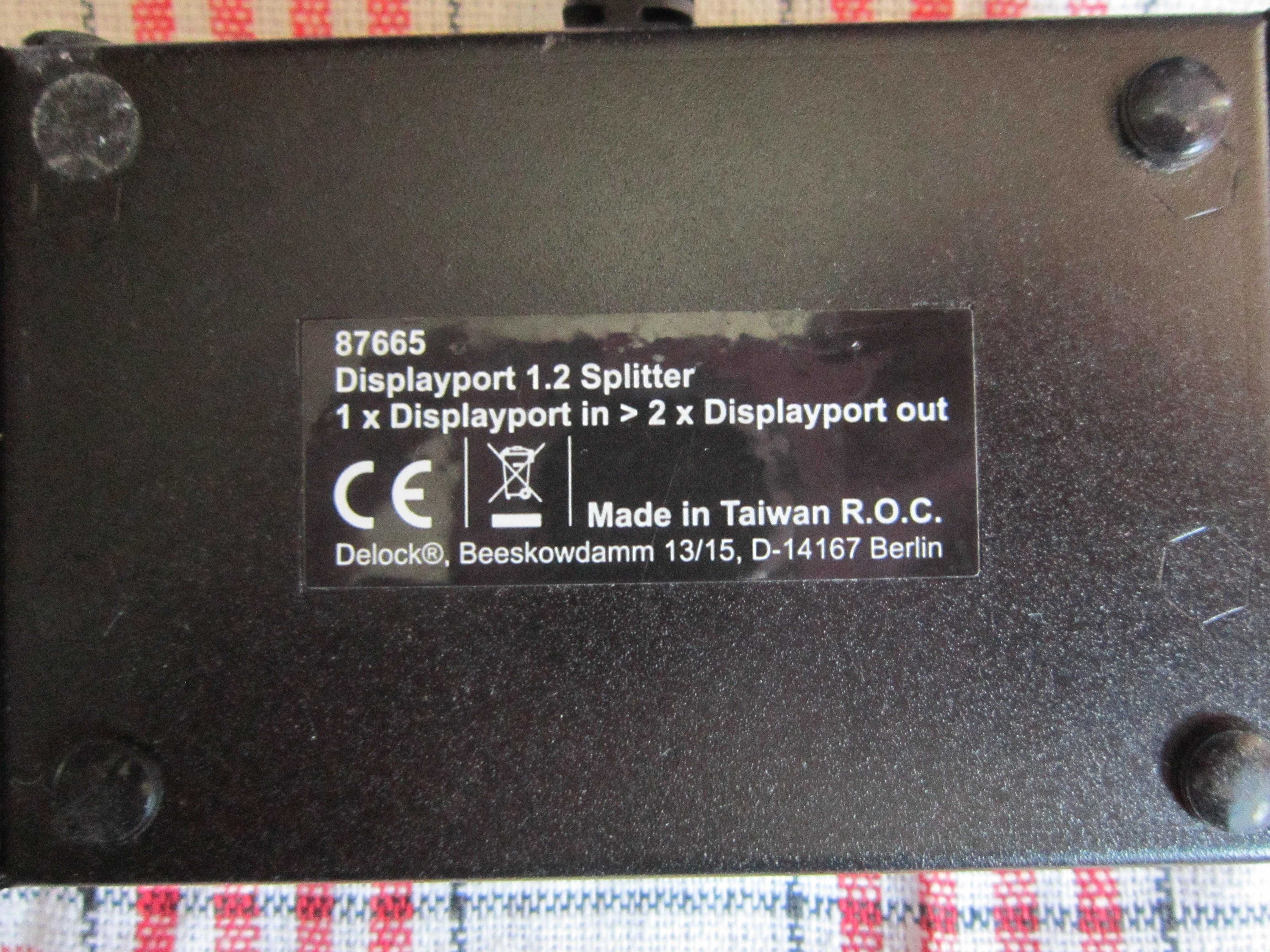 Delock  87665 Splitter DisplayPort 1.2 na dwa monitory DisplayPort DP