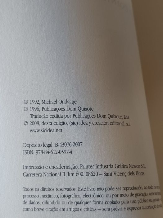 O doente ingles - Ondaatje