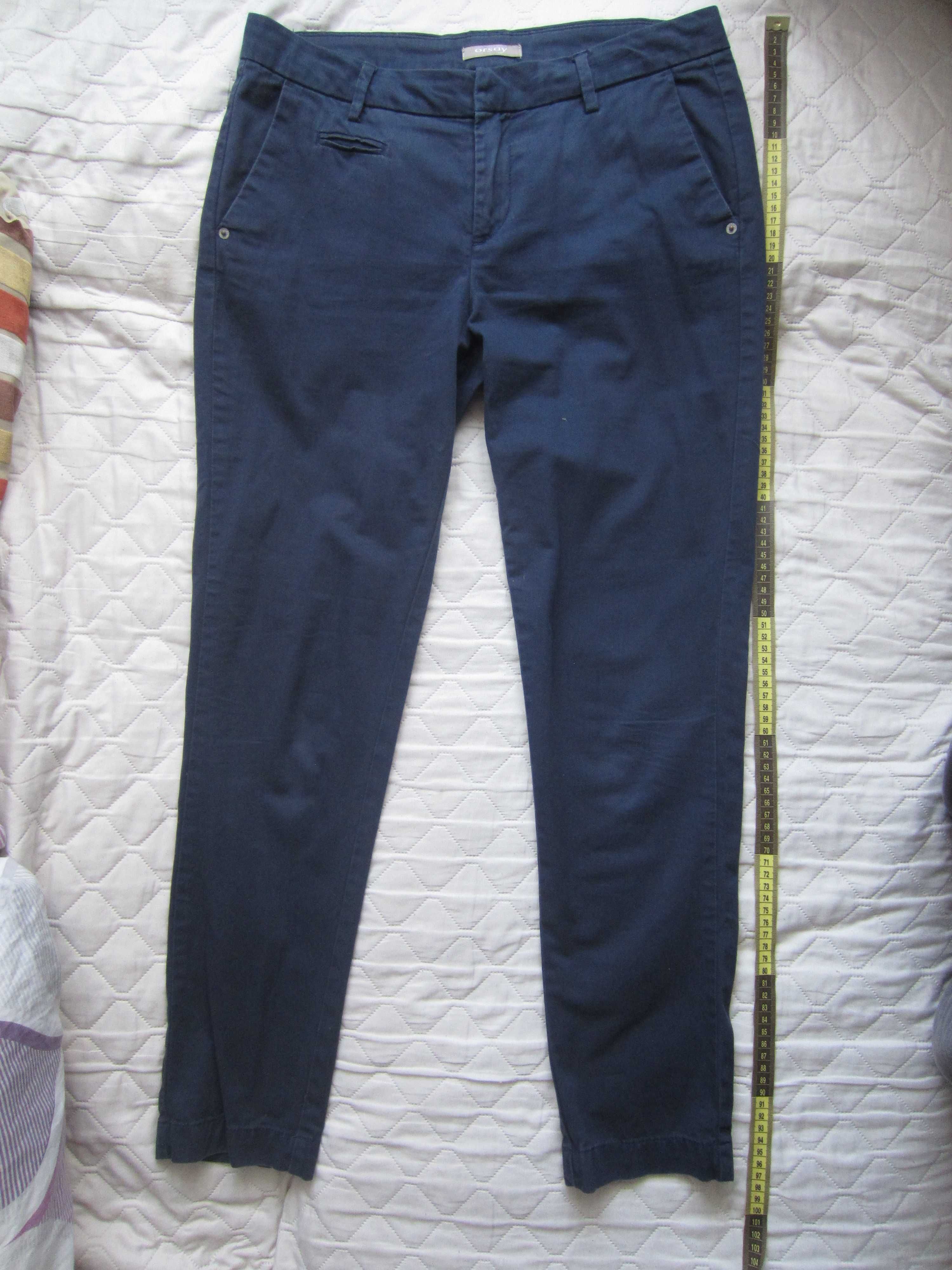 Granatowe eleganckie spodnie z Orsay, rozm. 36, bawełna super jakość