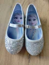 Nowe brokatowe baleriny H&M Elsa Kraina lodu rozmiar 25 srebrne