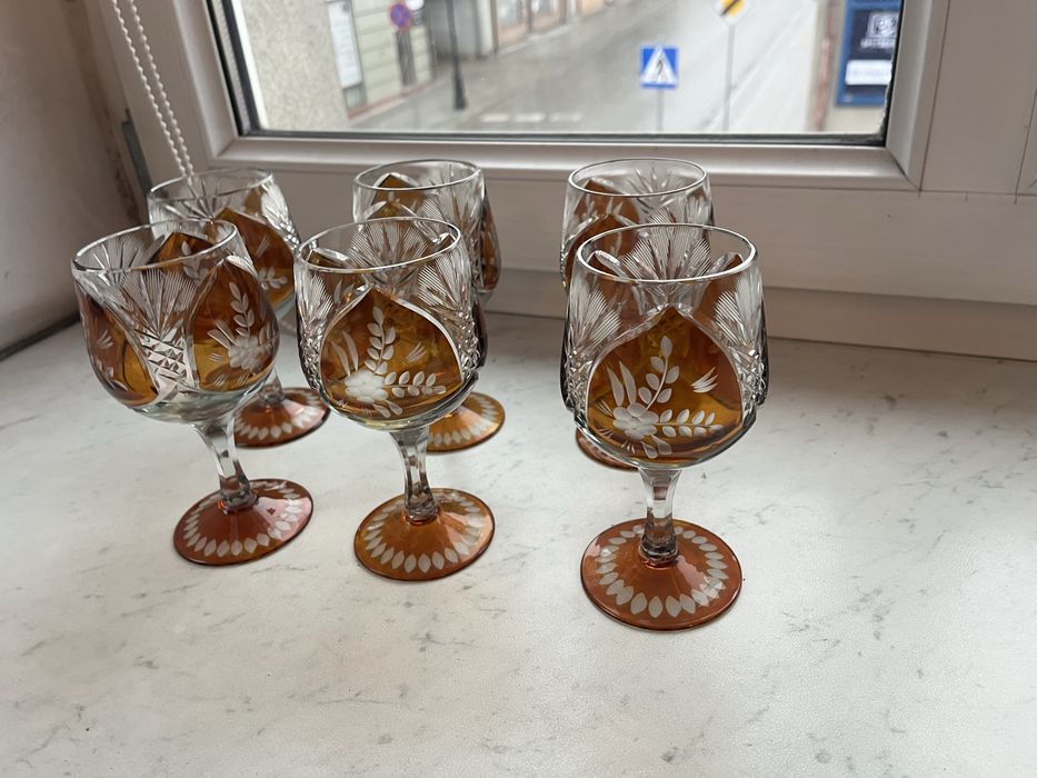 Kielichy krysztalowe dwukolorowe 6 szt