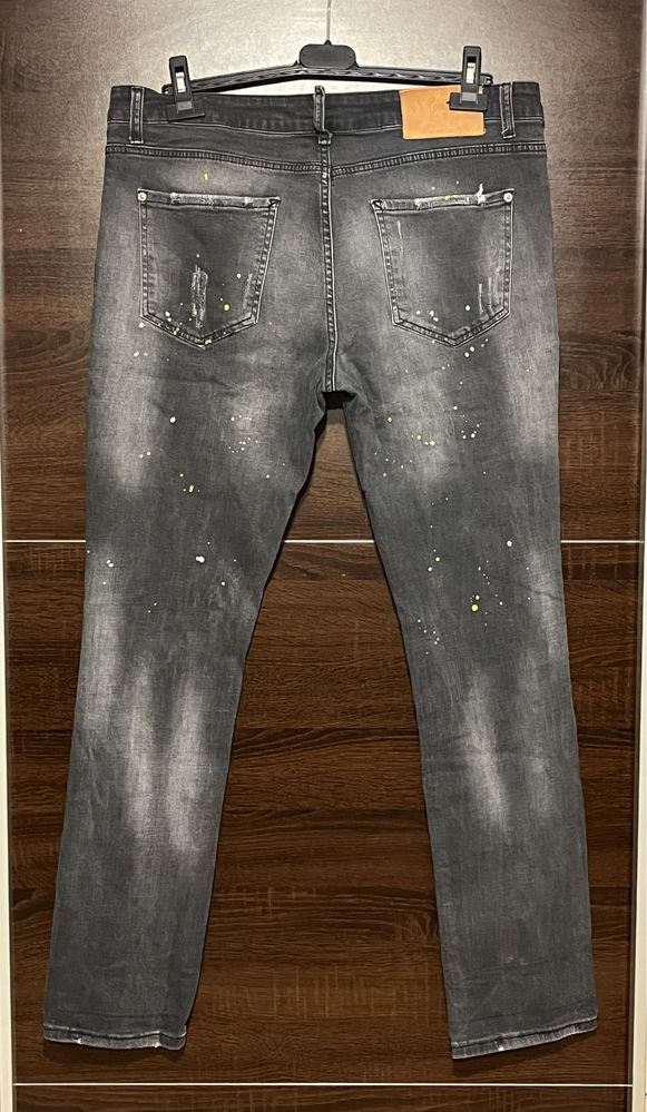 Dsquared2 slim jeans distressed pants utility przetarcia