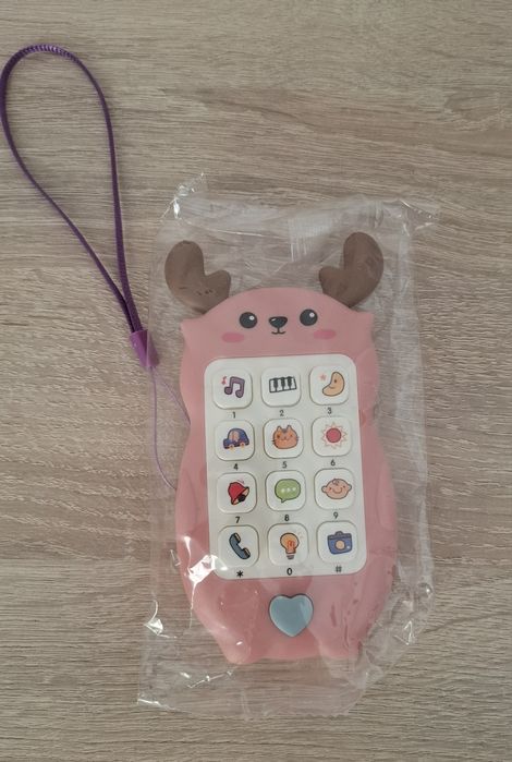 Nowy Interaktywny Telefon-Zabawka dla Dziecka Różowy Renifer