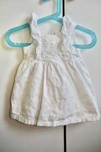 Biała letnia sukienka niemowlęca rozmiar 74 #L