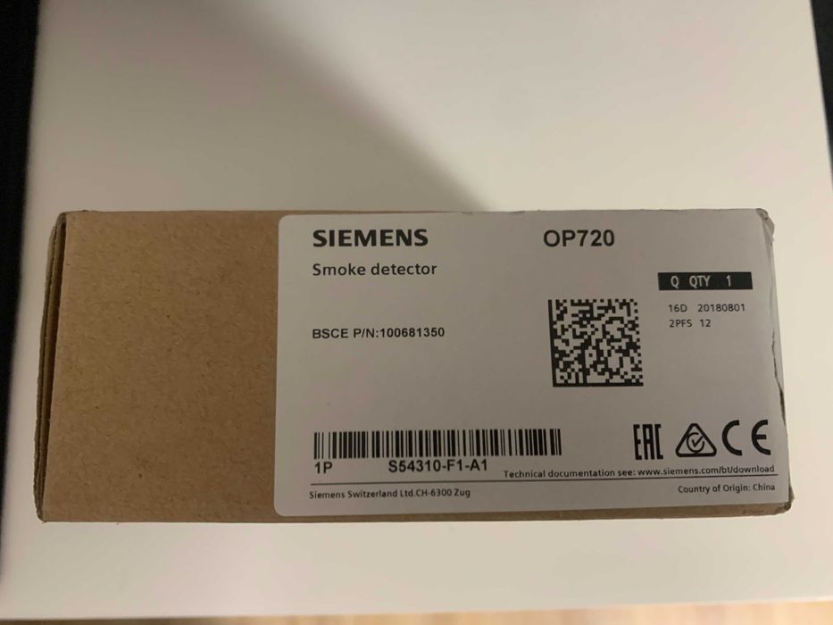 Detetor Ótico de fumos OP720 Siemens