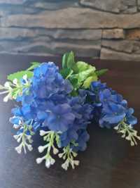 Bukiet  kwiatów niebieskie 33cm+zolty bukiet+zmiotka i szufelka