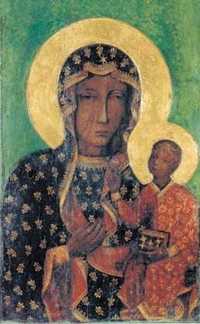 Ikona Matka Boża Częstochowska naklejana 16 x 25 cm
