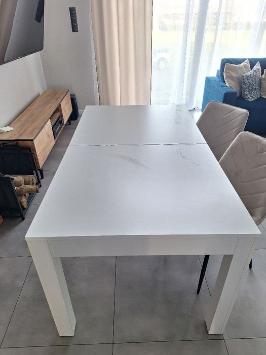 Duży biały stół do salonu jadalni 90x160x207x254x300