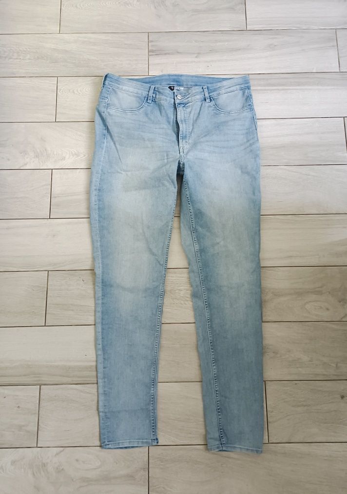 Jeansy H&M wysoki stan 48 elastyczne wąskie nogawki Plus size