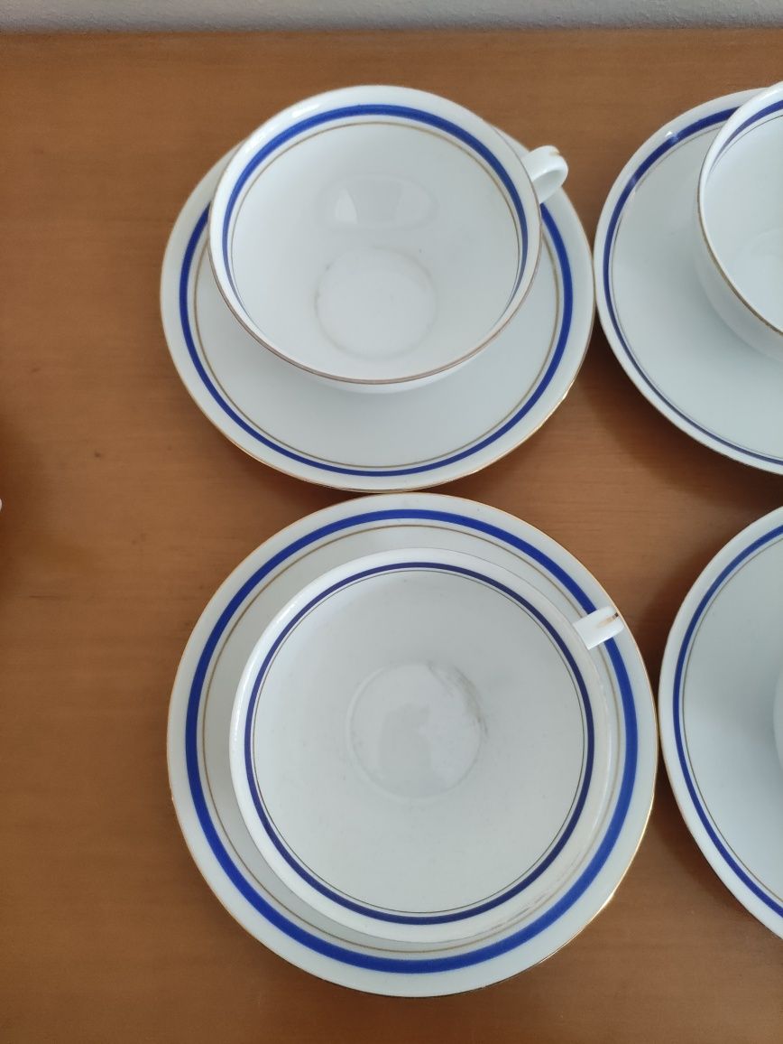 Filiżanki z podstawkami + cukiernica, Wawel stara porcelana l