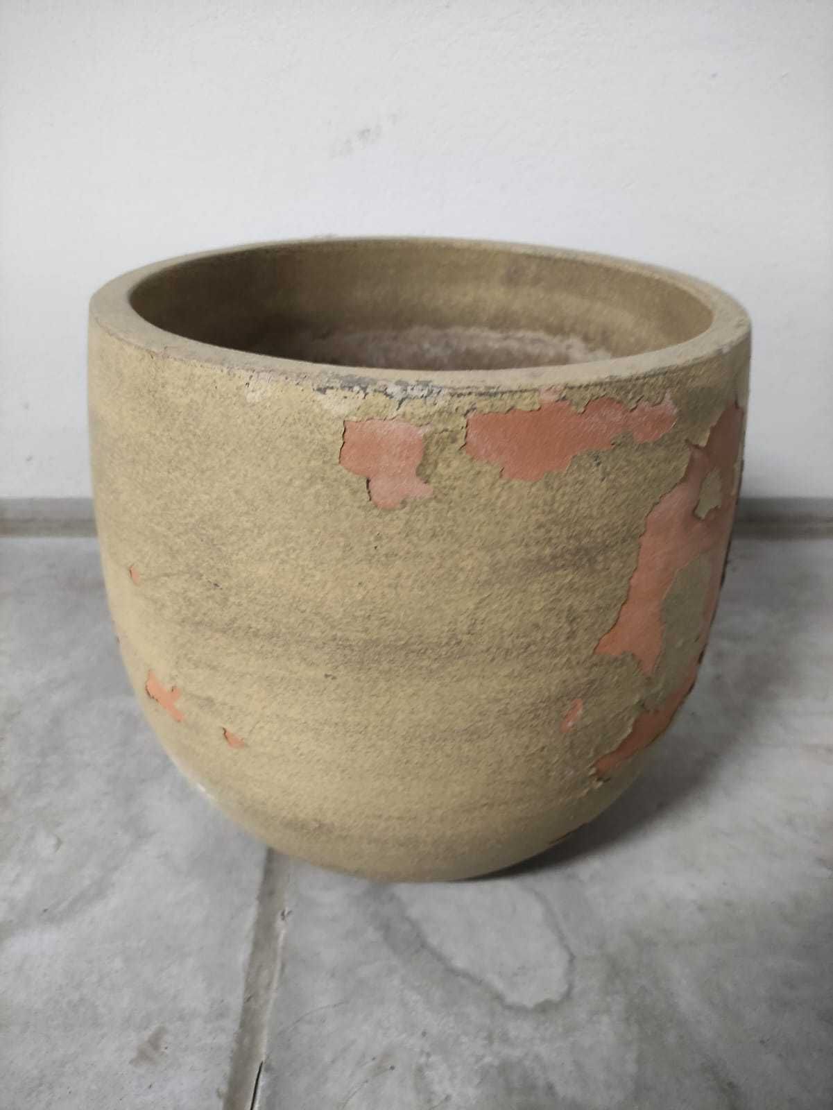 Doniczka ceramiczna szara 27cm grube ścianki