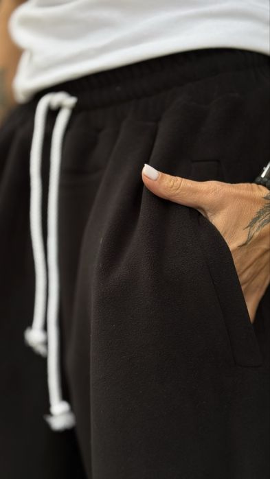 Теплі штани оверсайз тканина полар флис. Широкі теплі штани