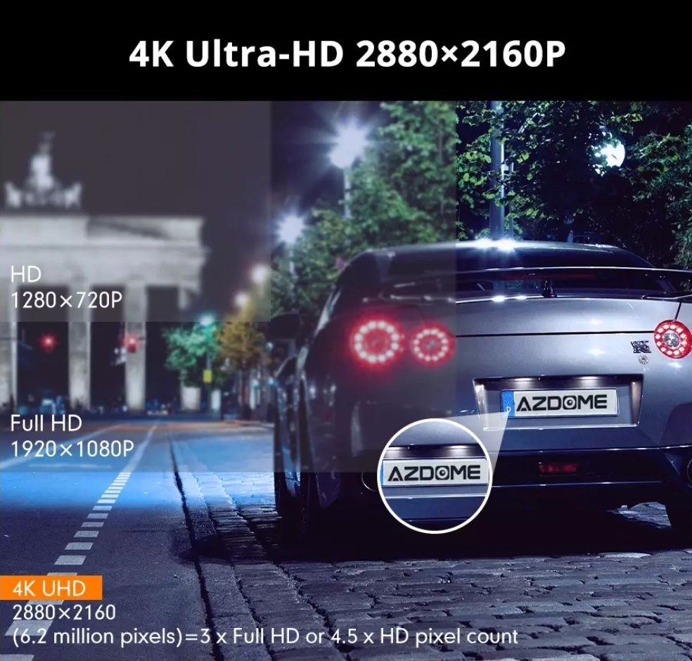 AZDOME 4K/2160P Dashcam GPS WiFi ADAS Kamera Auto DVR Recorder Nachtsi