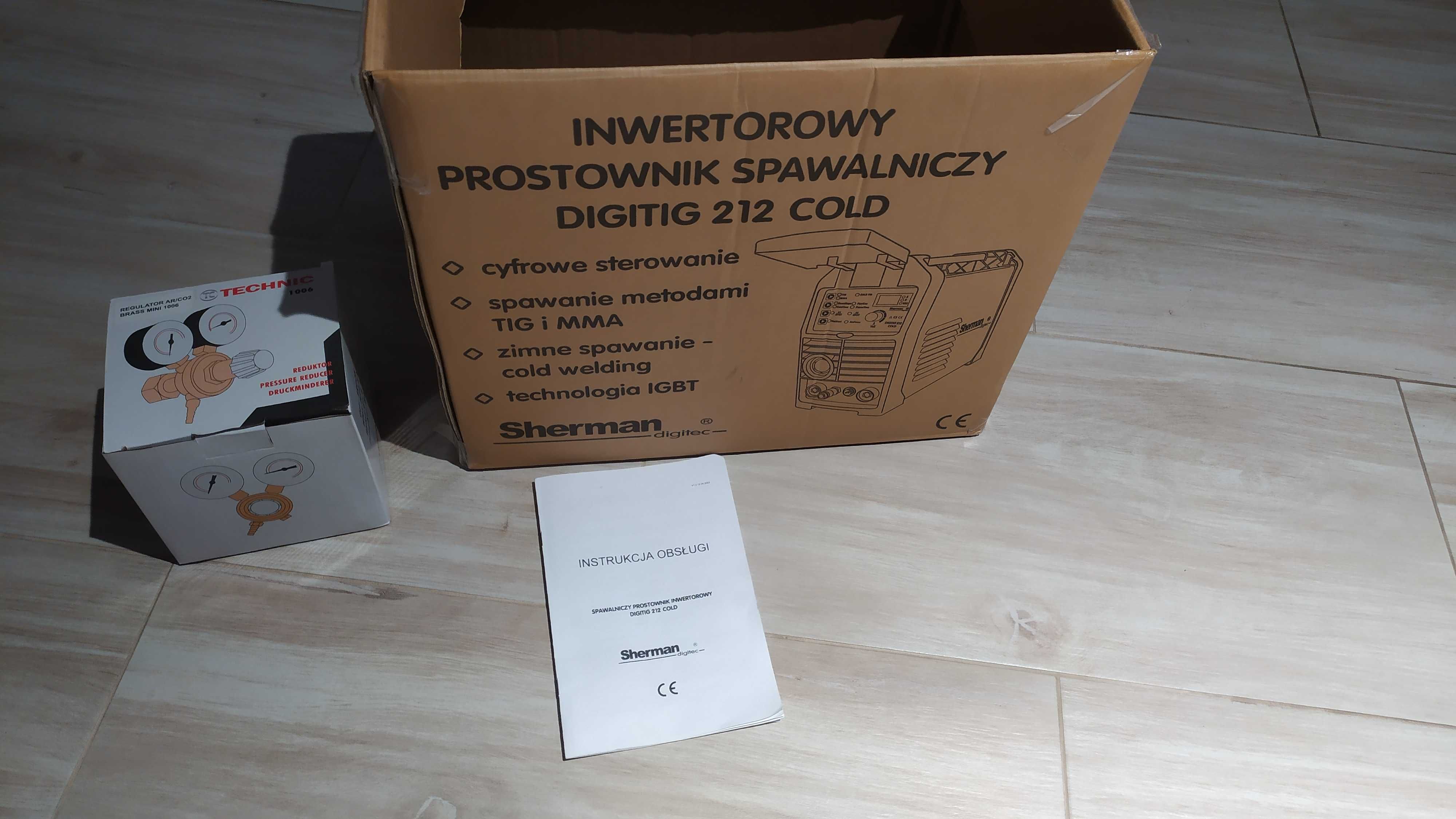 Spawarka tig+ mma Sherman digitig 212, gwarancja+ butla arg+ przyłbica