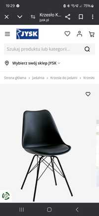 Krzesła jysk Klarup skóra czarne