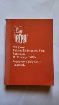 VIII zjazd PZPR dokumenty i materiały 1980 r PRL