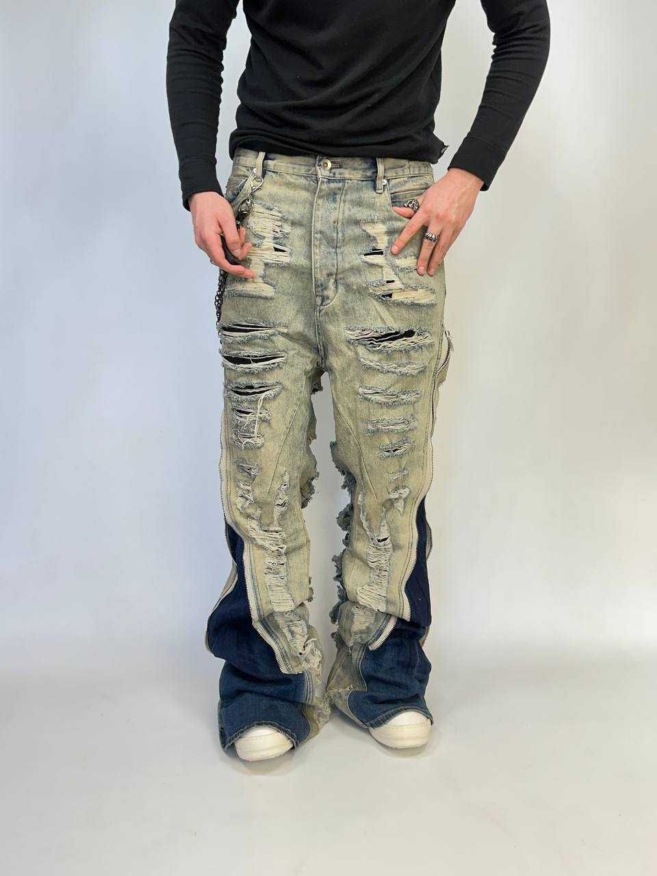 Rick Owens bolan bananacut distressed клеш джинси джинсы flared S M L