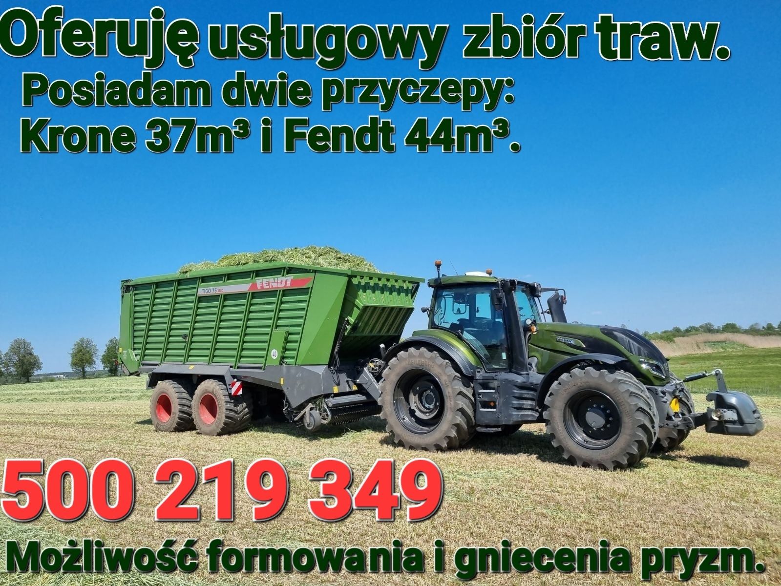 Zbiór traw,  zielonki, żyta Krone Mx370  Fendt Tigo  gniecenie i