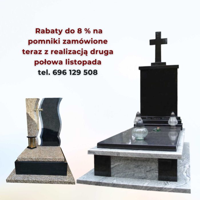 Nagrobki pojedyncze i urnowe Warszawa, wzory i ceny. Rabaty